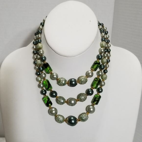 Japan three strand necklace 12" shortest layer - Picture 1 of 9